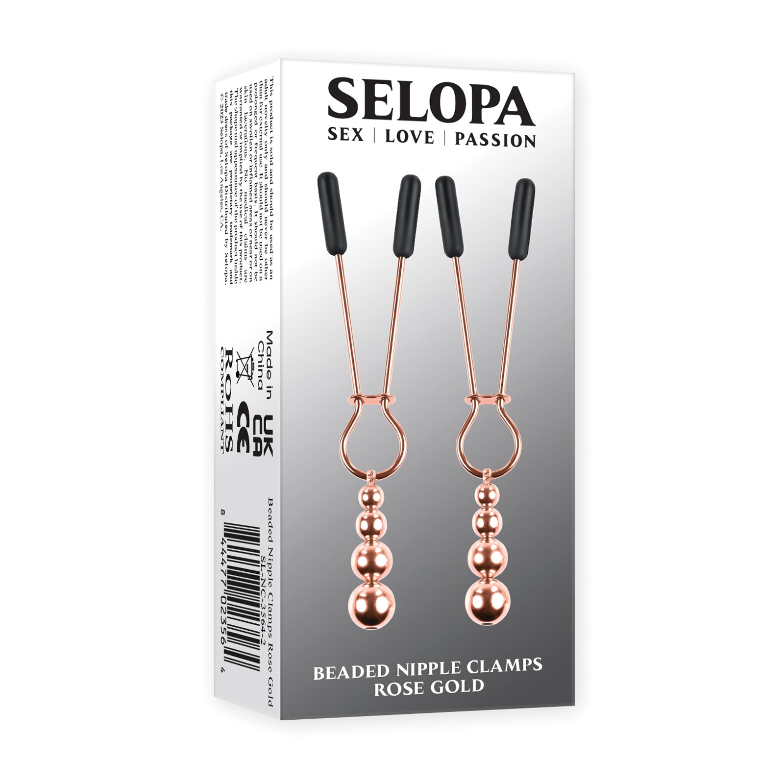 Selopa Beaded Nipple Clamps Rose Gold