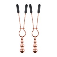 Selopa Beaded Nipple Clamps Rose Gold