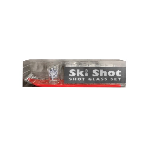 Ski Shot Glass Set - 4 Fun Glasses