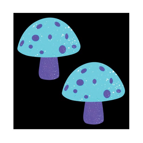 Neva Nude Black Light Glitter Shroom Pasties