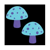 Neva Nude Black Light Glitter Shroom Pasties