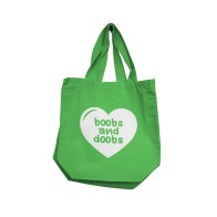 Nobu Boobs & Doobs Reusable Tote - Green Shopping Bag