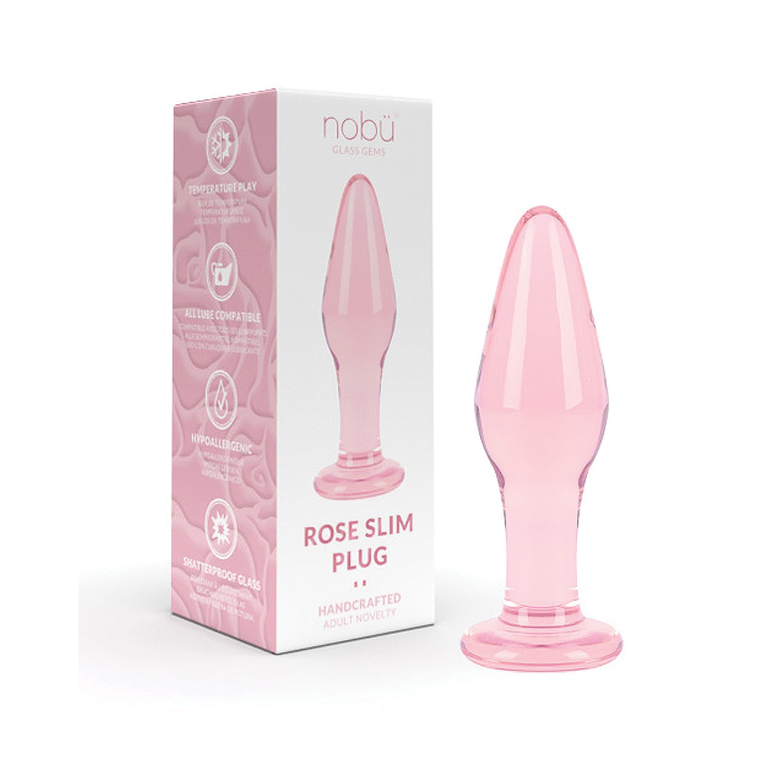 Plug de Vidrio Nobu Slim Hecho a Mano Rosa