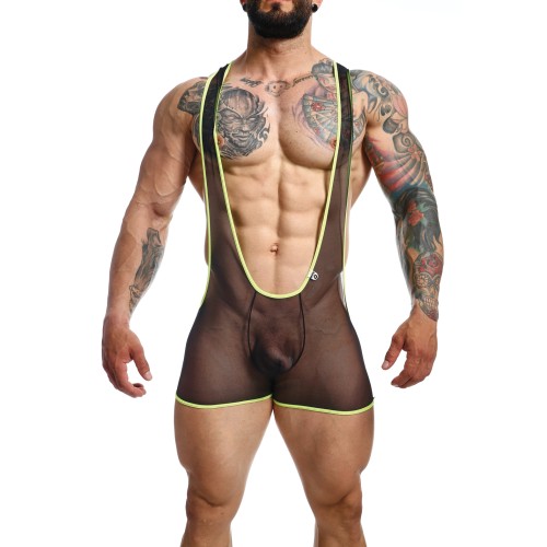 MOB Singlet - Male Basics Black/Lime