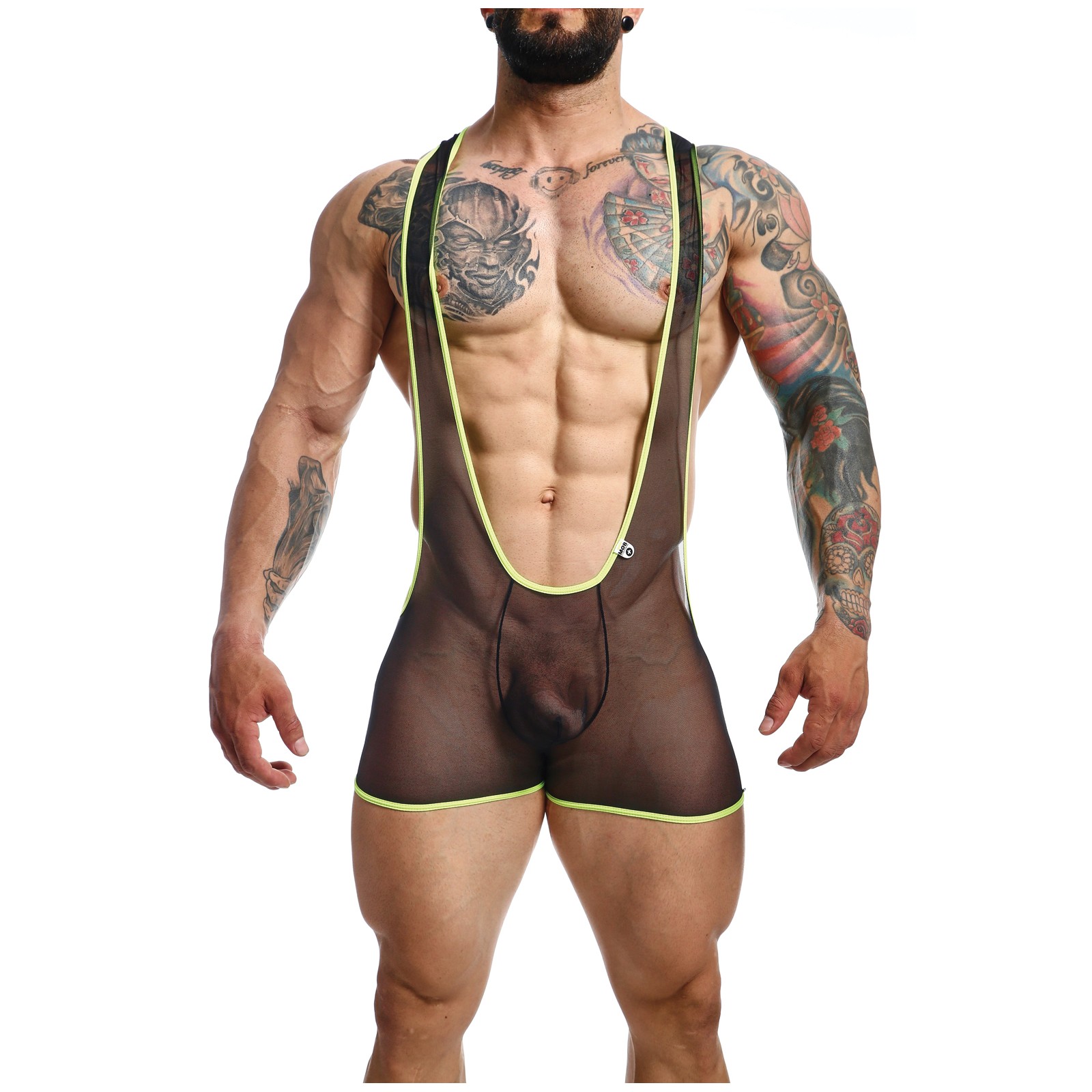 MOB Singlet - Male Basics Black/Lime