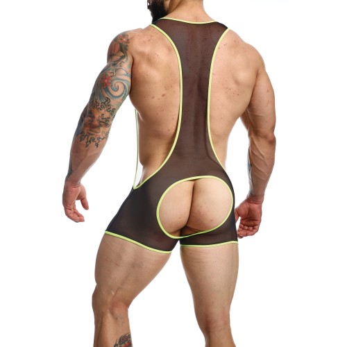 MOB Singlet - Male Basics Black/Lime