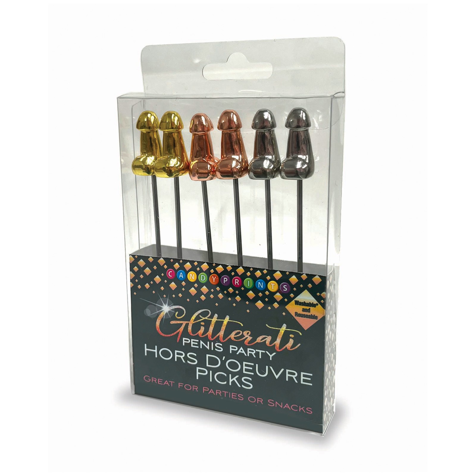 Glitterati Penis Hor D'Oeuvre Picks - Set of 6