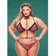 Conjunto Escolar con Top y Panty de Teacher's Pet Baddie - Rojo/Negro QN