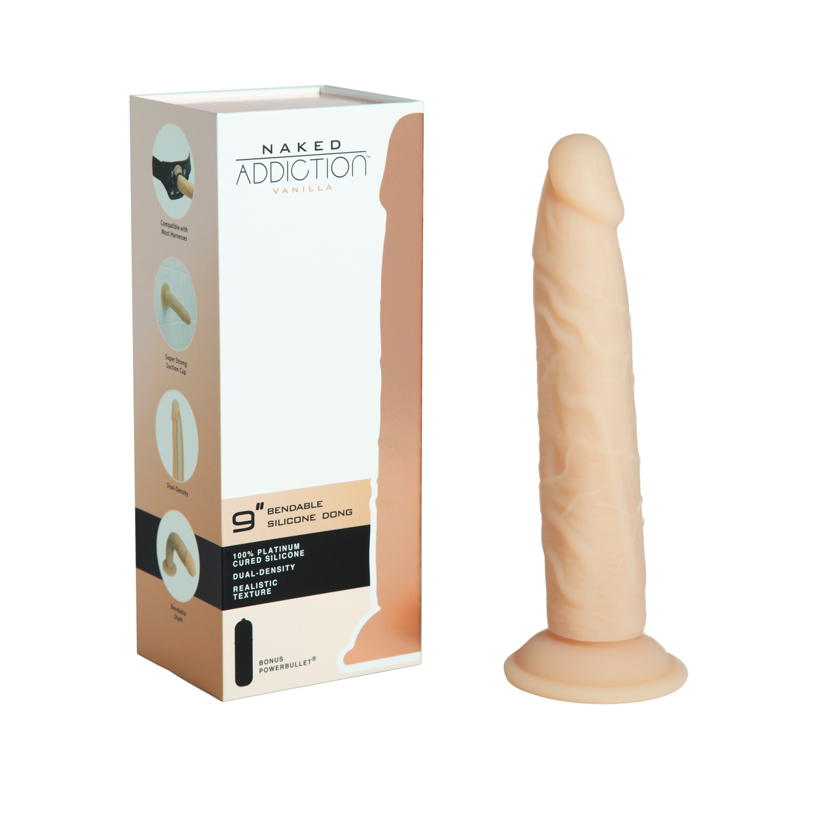 Dildo de Silicona de Densidad Dual Naked Addiction 9"