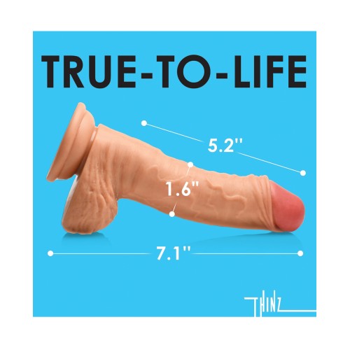 Curve Toys Thinz 7 Inch Uncut Dildo with Balls - Light