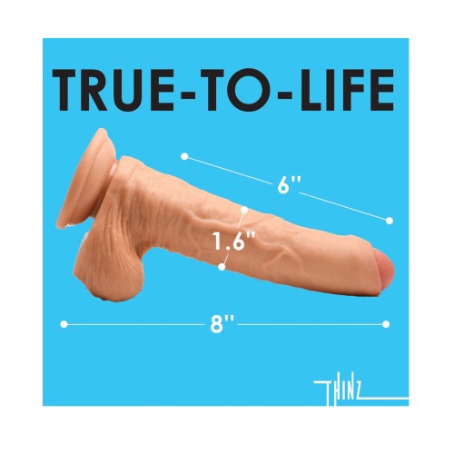 Curve Toys Thinz 8" Uncut Dildo w/Balls - Light