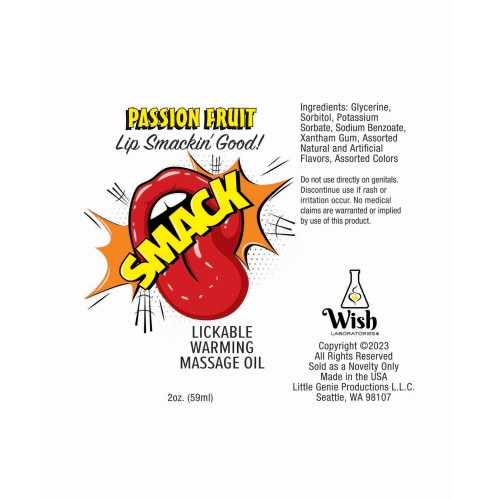 Aceite de Masaje Cálido Smack Sabor Fruta de la Pasión