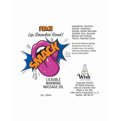 Smack Warming Massage Oil - Peach