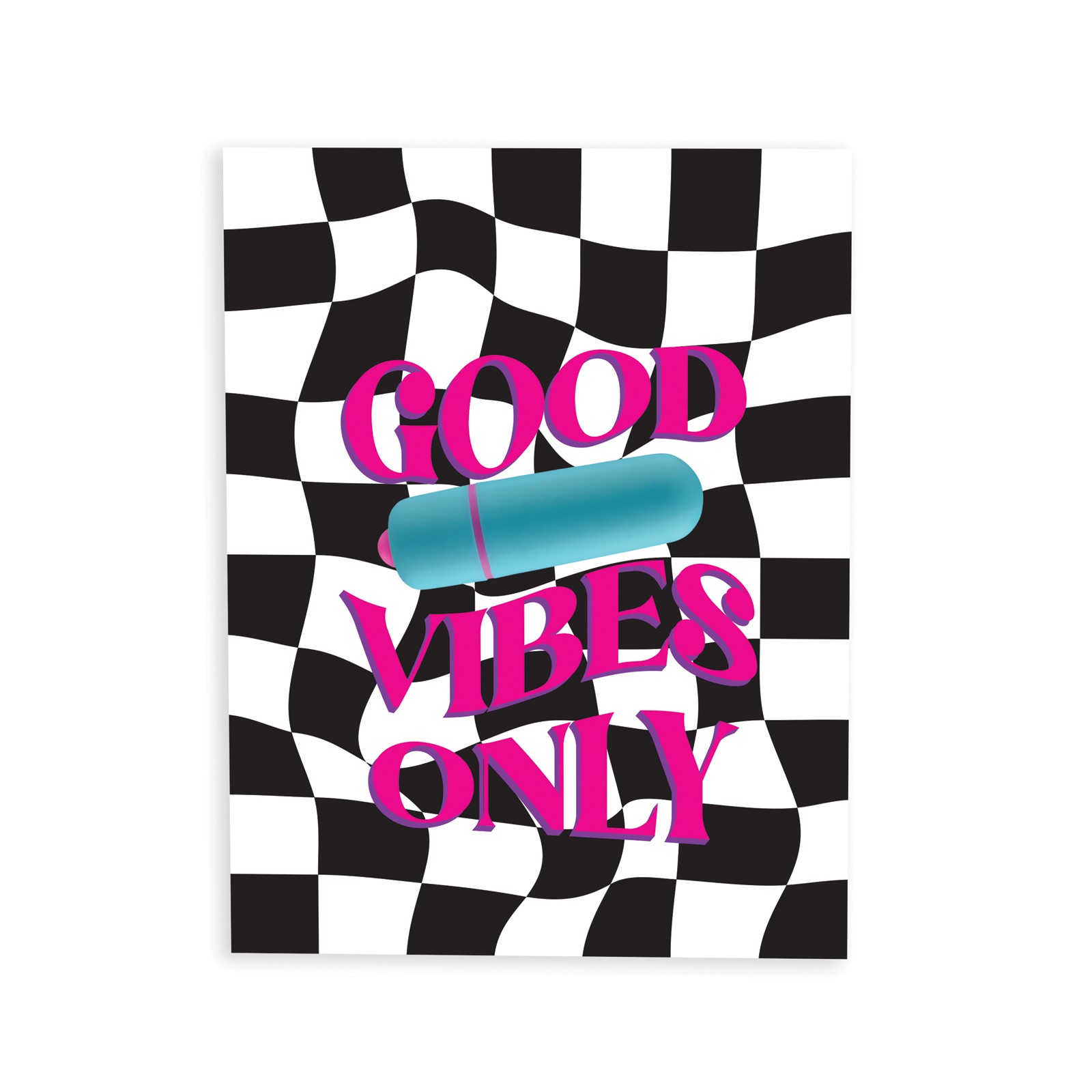 Good Vibes Only Naughty Greeting Card with Rock Candy Vibrator