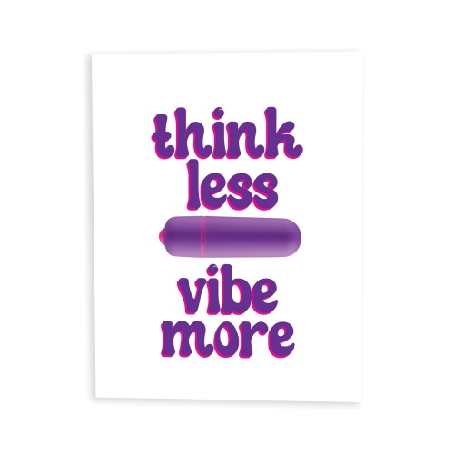 Tarjeta de Saludo Traviesa Think Less, Vibe More con Vibrador Rock Candy y Toallitas Fresh Vibes