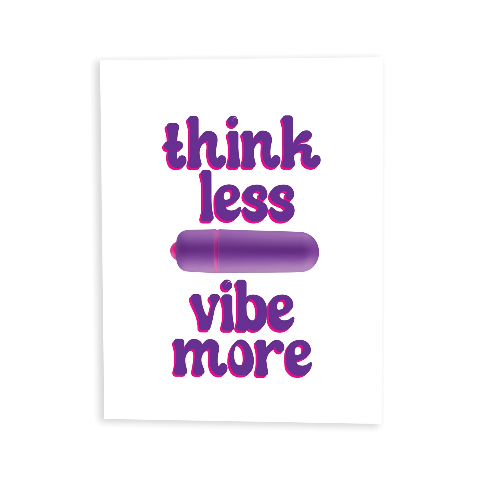 Tarjeta de Saludo Traviesa Think Less, Vibe More con Vibrador Rock Candy y Toallitas Fresh Vibes