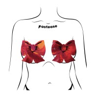 Pastease Holographic Bow Breast Covers Red