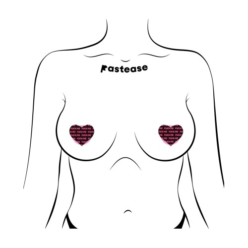 Pastease Petites Black Pink Fuck Me Hearts Nipple Pasties