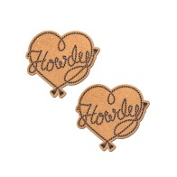 Howdy Rope Heart Pasties Tan