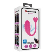 Pretty Love Fisherman App-Controlled Vibrating Egg - Hot Pink