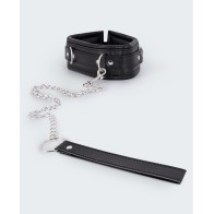 Collar y Correa de PU Leather Lust Negro