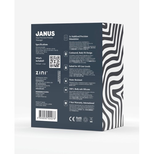 Masajeador Prostático Zini Janus Anti Shock - Grande Negro