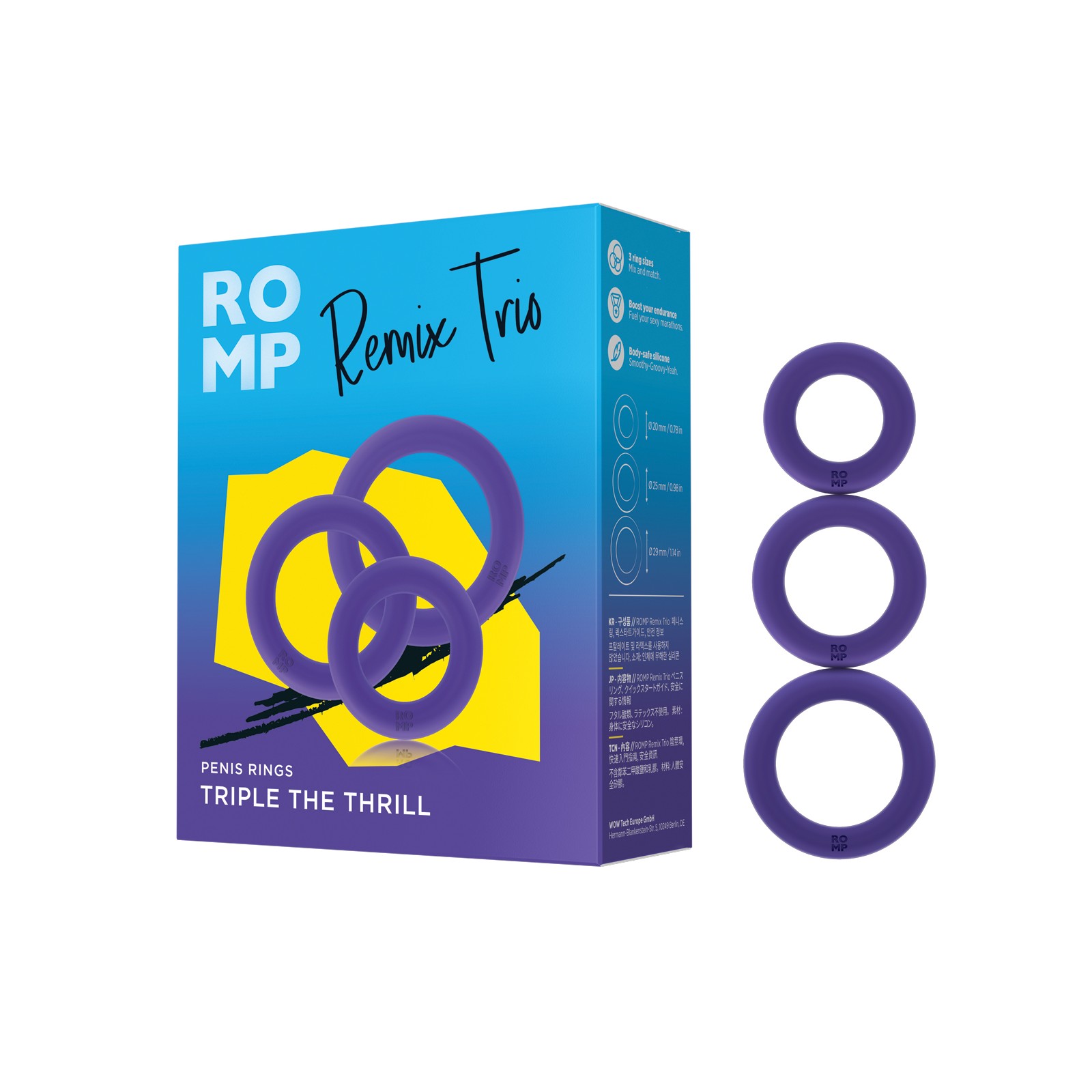 Juego de 3 Anillos para el Pene ROMP Remix para el Placer Máximo