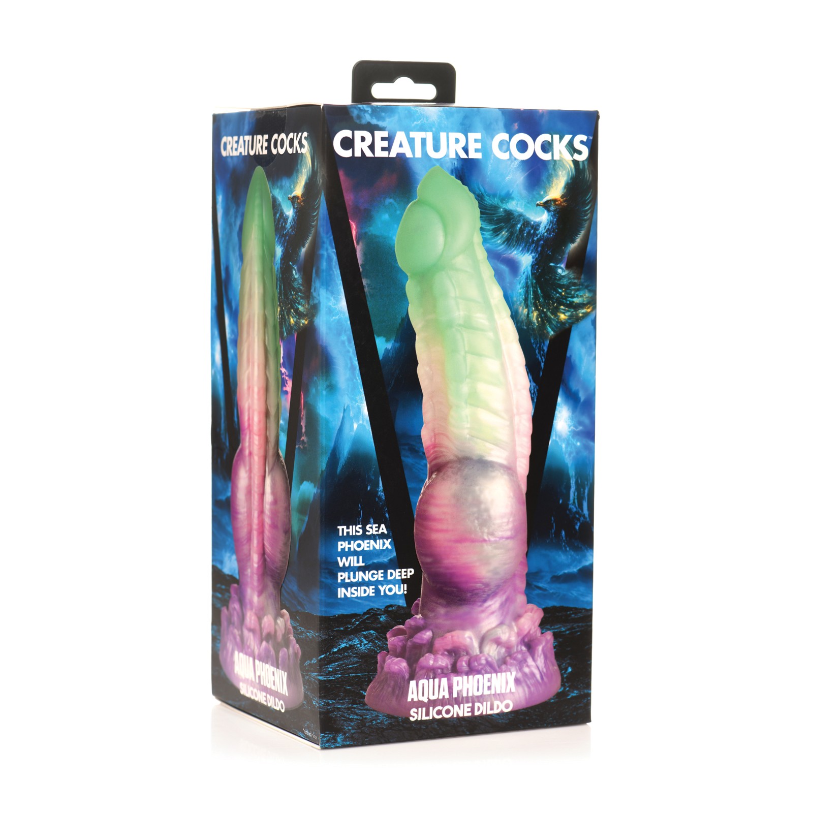 Multi Color Aqua Phoenix Silicone Dildo