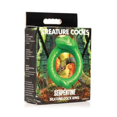 Creature Cocks Serpentine Silicone Cock Ring Green