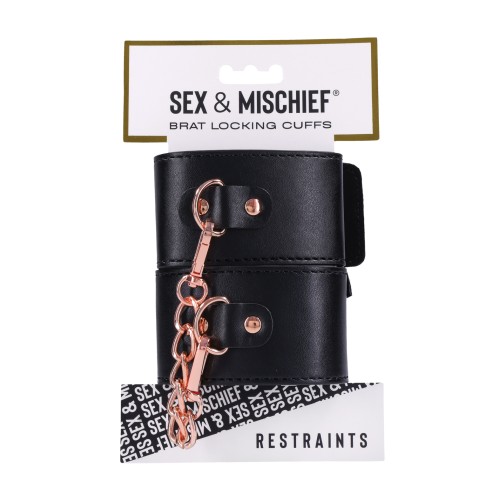 Sex & Mischief Brat Locking Cuffs for Playful Bondage