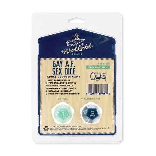 Juego de Dados Gay AF para Parejas de Hombres - Azul