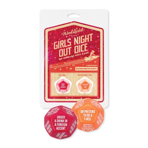 Wood Rocket Girls Night Out Do or Dare Dice Game Red