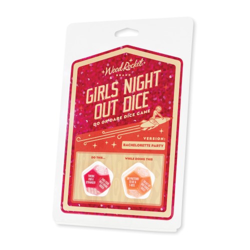 Wood Rocket Girls Night Out Do or Dare Dice Game Red