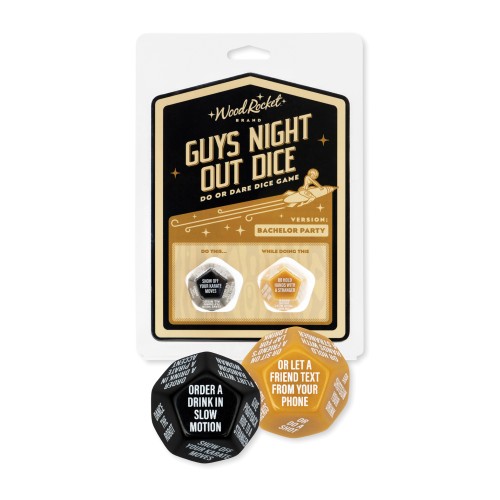 Wood Rocket Guys Night Out Do or Dare Dice Game - Black