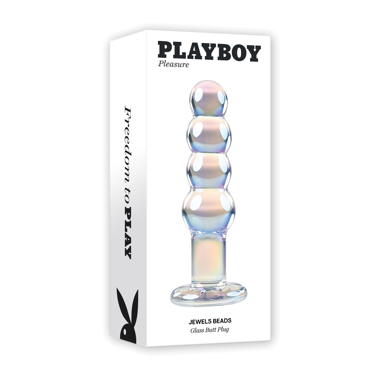 Plug Anal de Bolitas Playboy Jewels Transparente para Placer Intenso