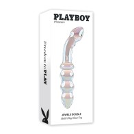 Dildo de Vidrio Doble con Perlas Anales Playboy