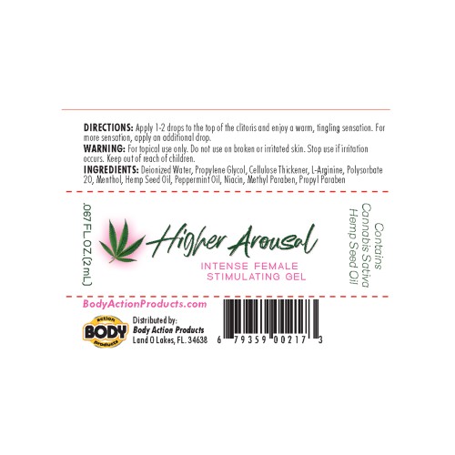 Gel Estimulante Femenino de Arousal Higher - 1/2 oz - Sensibilidad Mejorada