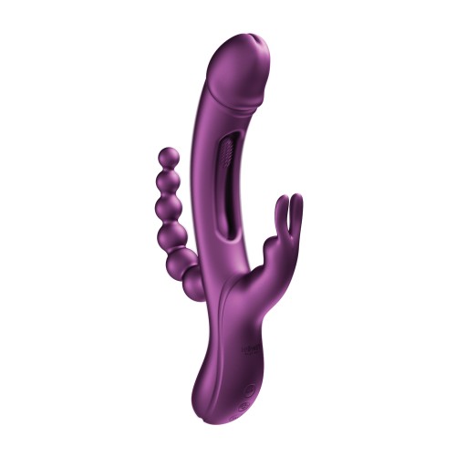 Vibrador Rabbit Trilux Kinky Finger con Perlas Anales Morado