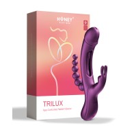 Trilux Kinky Finger Rabbit Vibrator with Anal Beads Purple