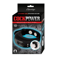 Cockpower Adjustable Belt Ring Black for Enhanced Pleasure