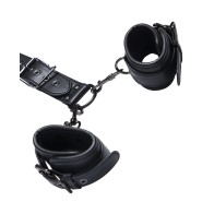 Kinky Play Box Locking Harness Collar and Wrist Restraints - Black