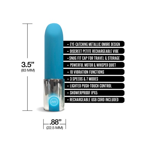 Vibrador de Labios Recargable Nixie Smooch - Ombre Azul