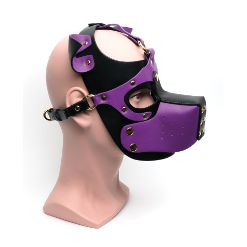 665 Bondage Pup Hood O/S Black Purple