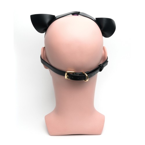 665 Bondage Pup Hood O/S Black Purple