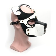 665 Bondage Pup Hood - Black/White