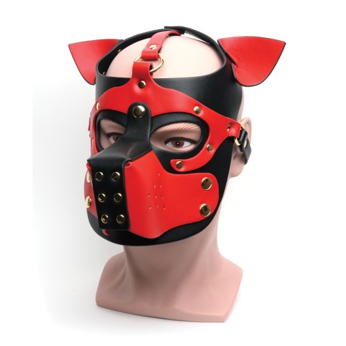 Capucha Bondage 665 Pup - Negro/Rojo