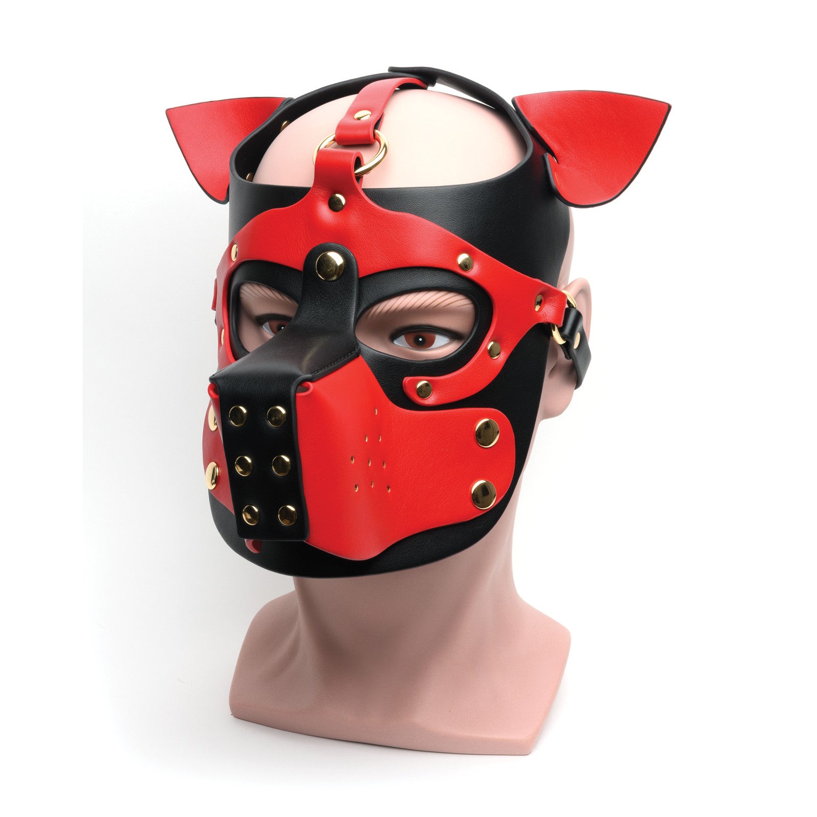 665 Bondage Pup Hood - Black/Red