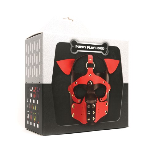 Capucha Bondage 665 Pup - Negro/Rojo