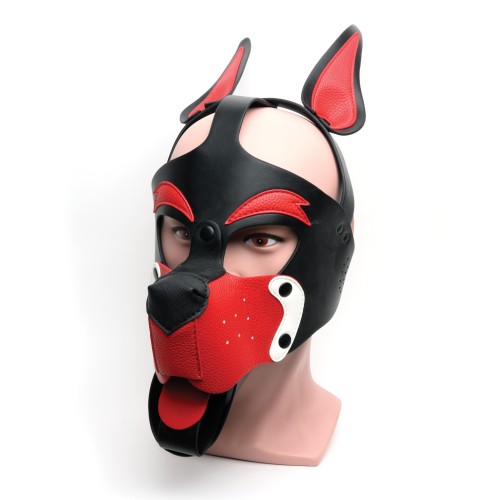 665 Playful Pup Hood Black Red White