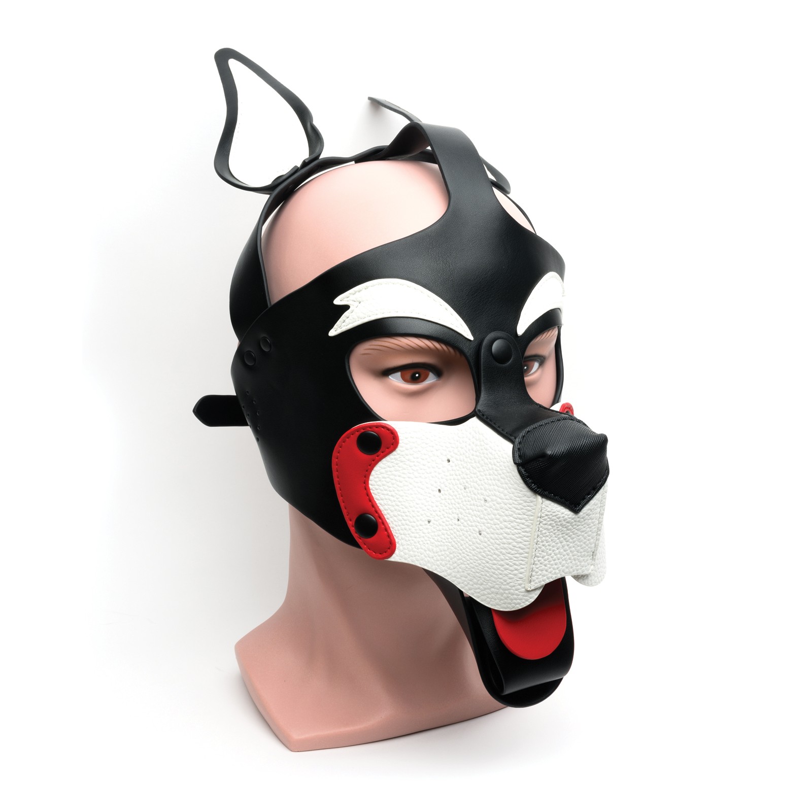 665 Playful Pup Hood - O/S Black/White/Red